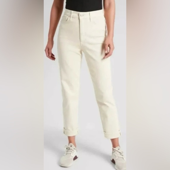 Athleta Sculptek Flex High Rise Straight Leg Ankle Jean Bone Cream Size 2 - Picture 12 of 12